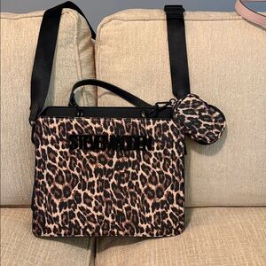 Steve Madden Black and Brown Leopard Laptop Bag. NWOT.